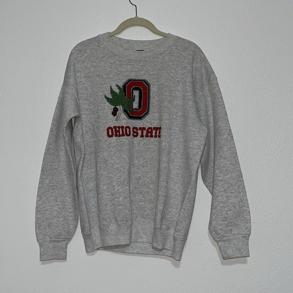 Vintage Ohio State University Buckeyes Sturdy Sweats Lee Needlepoint Sweatshirt